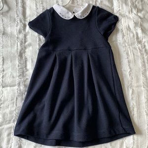 Jacadi Navy Girls Dress with Removable Collar